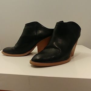 Black open back booties
